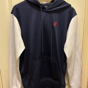 Men’s Navy and White Hoodie by Rocawear Sz M EUC!!